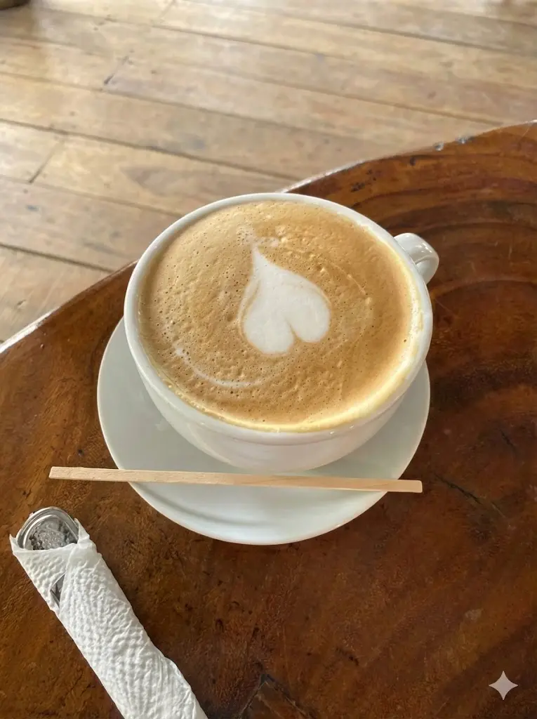 Café latte art con corazón Watuza